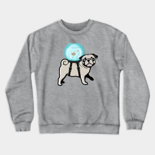 Pug and goldfish Crewneck Sweatshirt